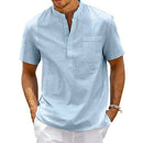 Camisa Manga Curta em Linho Masculina Sampaio®